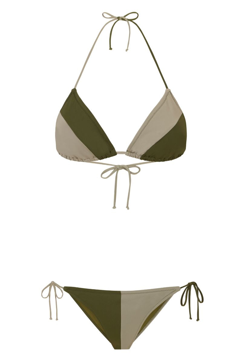Olivera Triangle Top / Two-tone Olive Green