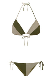 Olivera Triangle Top / Two-tone Olive Green