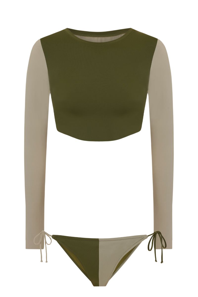 Olivera Triangle Bottom / Two-tone Olive Green