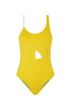 Cut-Out Swimsuit CRESCENT, Lemon Yellow | SURO