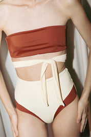 Wrap Bandeau Bikini Top MATTER, Salted Caramel & Light Vanilla | SURO